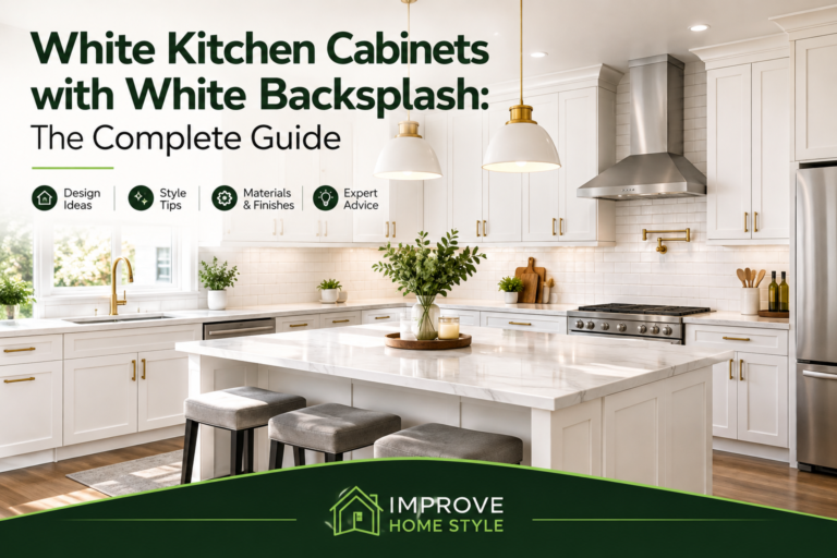 White Kitchen Cabinets with White Backsplash